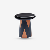 T-Table Tall - Black White Graphics And Copper Graphic D1