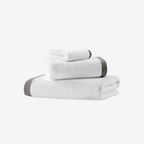 Vesta Organic Bath Towel 76x142 White/Dark Grey