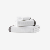 Vesta Organic Hand Towel 50 x 100 White/Dark Grey